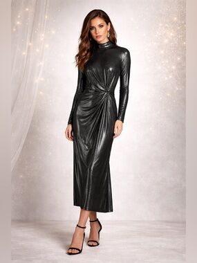 tommy hilfiger metallic sheath dress Tommy Hilfiger | Dresses | Nwt Tommy Hilfiger Metallic Silver V Neck Long  Sleeve Sheath Dress Size 4